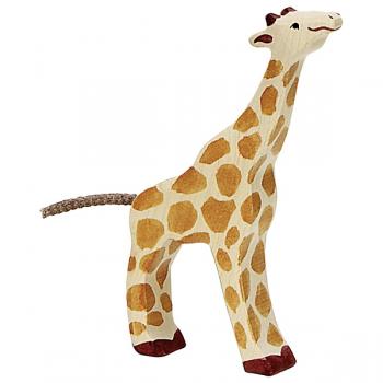 Holztiger Giraffe, klein, fressend, 80157