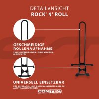 CONTEC Ausstellungsständer Rock´n Roll, alle Radgrößen, aus Stahl, 70 mm Rollenbreite, 1 Stück, schwarz