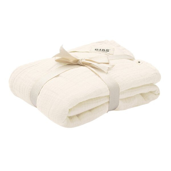 Bibs Muslin Swaddle Pucktücher, Wickeltuch, Decke für Neugeborene, Tragetuch, 100% Bio-Baumwolle, 120x120 cm, Ivory