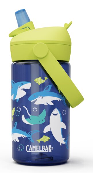 CAMELBAK THRIVE FLIP STRAW KIDS 14OZ Sportflasche – auslaufsicher – für Kinder – einfache Handhabung – ideal für unterwegs – Sharks And Rays, Größe: OS