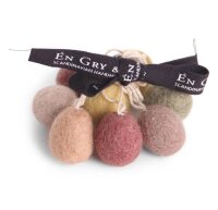 Mini Osteranhänger Eier aus Filz hell 8er Set