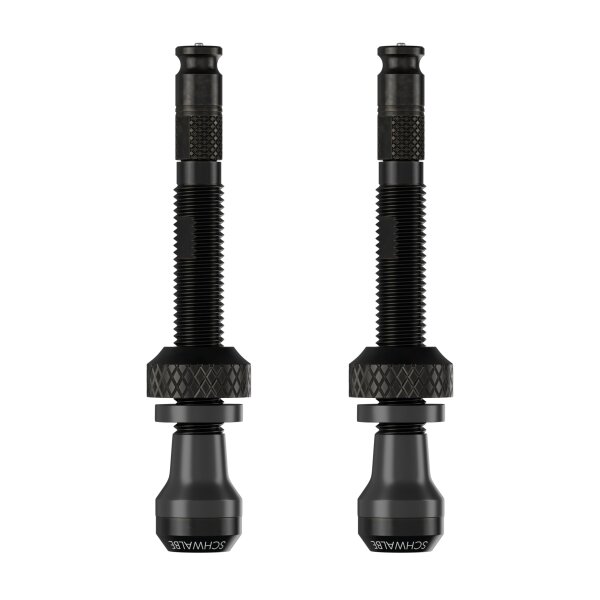 Schwalbe Clik Valve Tubeless Ventil Set – 2 x 40 mm Ventile - Innovation zum Aufpumpen von Fahrradreifen – Tubeless Conversion