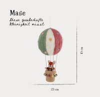 Handgemacht & Fairtrade-zertifiziert | Gry & Sif | Stilvolles dänisches Design x Nepali Kunsthandwerker | Mobile Baby mit Fuchs mit Luftballon aus Filz für Babybett Laufstall Wickeltisch Babyzimmer