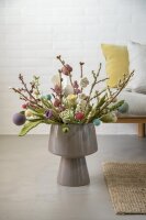 Gry & Sif, Zweig mit Rose, Größe 50cm lang, Filzzweig, Blumen, Fairtrade, Handmade, Blumendekoration, Muttertag, Geburtstag (gelb)