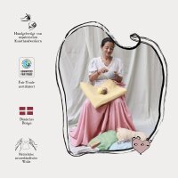 Handgemacht & Fairtrade-Zertifiziert | Gry & Sif | Stilvolles dänisches Design x Nepali Kunsthandwerker | Anhänger - Mini-Vögel aus Filz für Wohnzimmer-Dekoration | Hellblau/Gelb | 3er-Set