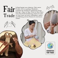 Handgemacht & Fairtrade-Zertifiziert | Gry & Sif | Stilvolles dänisches Design x Nepali Kunsthandwerker | Anhänger - Mini-Vögel aus Filz für Wohnzimmer-Dekoration | Hellblau/Gelb | 3er-Set