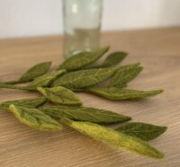 Én Gry & Sif künstliche Filzzweige, Flexibler Zweig, Stängel, Stengel, Blattzweige, Dekozweige aus Filz, künstliche Pflanze, Handmade, Fairtrade (gemischte Blätter) - jeweils 1 Stück