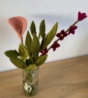 Én Gry & Sif künstliche Filzzweige, Flexibler Zweig, Stängel, Stengel, Blattzweige, Dekozweige aus Filz, künstliche Pflanze, Handmade, Fairtrade (gemischte Blätter) - jeweils 1 Stück