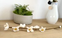 Én Gry & Sif handgefilzte Filzblumen einzelne Orchideen/Blütenzweige - Blumen aus Filz - Fair Trade handgemacht (Orchidee (weiß))