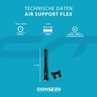 CONTEC Minipumpe Air Support Flex, 21 cm, aus Aluminium und Kunststoff, 7 bar/100 psi, für alle Ventile, inkl. Halterung, 1 Stück, schwarz/sage Green
