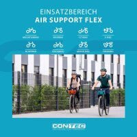 CONTEC Minipumpe Air Support Flex, 21 cm, aus Aluminium und Kunststoff, 7 bar/100 psi, für alle Ventile, inkl. Halterung, 1 Stück, schwarz/sage Green