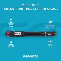 CONTEC Fahrrad-Minipumpe Air Support Pocket Pro Gauge,...