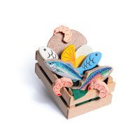 Erzi 28233 Sortiment Fisch, klein aus Holz,...
