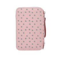 Depesche 14007 TOPModel Dots - Gefüllte 3-Fach Federtasche in Rosa, mit TOPModel Motiv, Punkte-Muster und Glitzer, Federmappe mit Buntstiften, Schere, Lineal UVM.