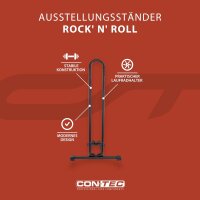 CONTEC Ausstellungsständer Rock´n Roll, alle Radgrößen, aus Stahl, 70 mm Rollenbreite, 1 Stück, schwarz